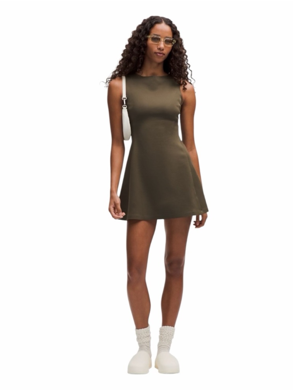 LULULEMON Ultralu Sleeveless Mini Dress- Olive Brown- Size XS - Picture 4 of 4